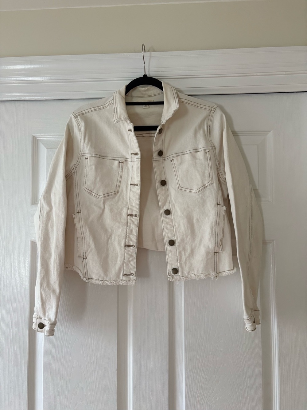 Womens Cream White Denim Jacket